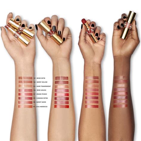 ysl rouge volupte oil in stick swatches|sephora volupte shine lipstick.